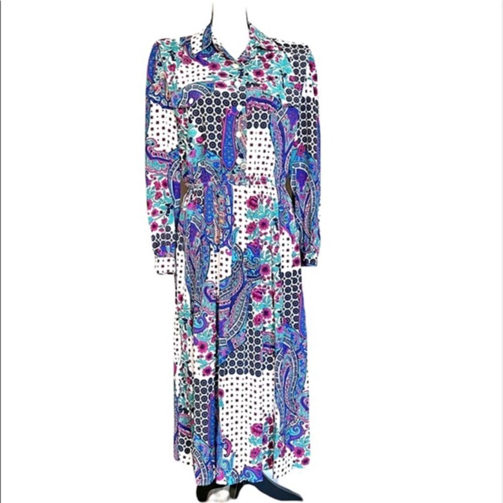 VTG 90s Leslie Fay Cottagecore Dress Pleated Skirt